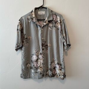 Abercrombie linen blend floral button up shirt